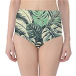 Abstract Art Tropical Leaves Classic High-Waist Bikini Bottoms