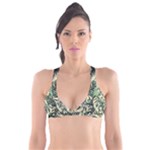 Abstract Art Tropical Leaves Plunge Bikini Top