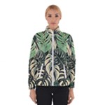 Abstract Art Tropical Leaves Women s Bomber Jacket