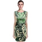 Abstract Art Tropical Leaves Classic Sleeveless Midi Dress