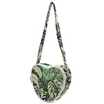 Abstract Art Tropical Leaves Heart Shoulder Bag