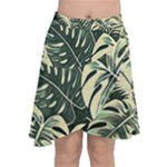 Abstract Art Tropical Leaves Chiffon Wrap Front Skirt