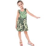 Abstract Art Tropical Leaves Kids  Sleeveless Dress