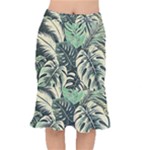 Abstract Art Tropical Leaves Short Mermaid Skirt