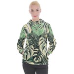 Abstract Art Tropical Leaves Women s Hooded Pullover