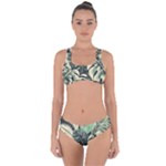 Abstract Art Tropical Leaves Criss Cross Bikini Set