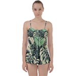 Abstract Art Tropical Leaves Babydoll Tankini Set