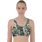 Abstract Art Tropical Leaves Back Weave Sports Bra