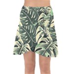 Abstract Art Tropical Leaves Wrap Front Skirt