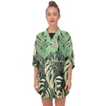 Abstract Art Tropical Leaves Half Sleeve Chiffon Kimono