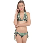 Abstract Art Tropical Leaves Tie It Up Bikini Set