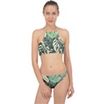 Abstract Art Tropical Leaves Halter Bikini Set