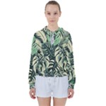 Abstract Art Tropical Leaves Women s Tie Up Sweat