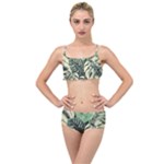 Abstract Art Tropical Leaves Layered Top Bikini Set