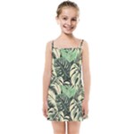 Abstract Art Tropical Leaves Kids  Summer Sun Dress