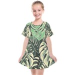 Abstract Art Tropical Leaves Kids  Smock Dress