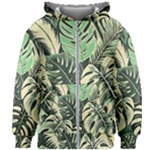 Abstract Art Tropical Leaves Kids  Zipper Hoodie Without Drawstring