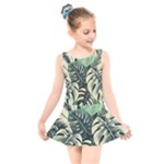 Abstract Art Tropical Leaves Kids  Skater Dress Swimsuit