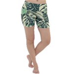 Abstract Art Tropical Leaves Lightweight Velour Yoga Shorts