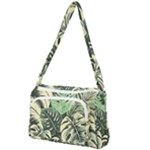 Abstract Art Tropical Leaves Front Pocket Crossbody Bag