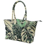 Abstract Art Tropical Leaves Canvas Shoulder Bag