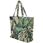 Abstract Art Tropical Leaves Zip Up Canvas Bag