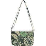 Abstract Art Tropical Leaves Double Gusset Crossbody Bag