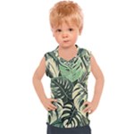 Abstract Art Tropical Leaves Kids  Sport Tank Top