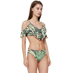 Ruffle Edge Tie Up Bikini Set	 