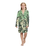 Abstract Art Tropical Leaves Kids  Long Sleeve Velvet Lounge Robe