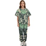 Abstract Art Tropical Leaves Kids  T-Shirt and Pants Sports Set