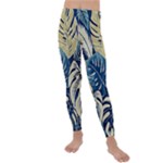 Abstract Art Tropical Leaves Kids  Lightweight Velour Leggings