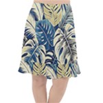 Abstract Art Tropical Leaves Fishtail Chiffon Skirt