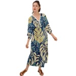 Abstract Art Tropical Leaves Grecian Style  Maxi Dress