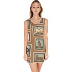 Retro Postage Seamless Pattern Bodycon Dress