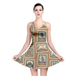 Retro Postage Seamless Pattern Reversible Skater Dress