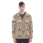 Retro Postage Seamless Pattern Men s Hooded Windbreaker