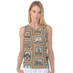 Retro Postage Seamless Pattern Women s Basketball Tank Top