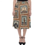 Retro Postage Seamless Pattern Classic Midi Skirt