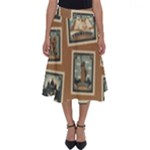 Retro Postage Seamless Pattern Perfect Length Midi Skirt