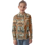 Retro Postage Seamless Pattern Kids  Long Sleeve Shirt