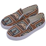 Retro Postage Seamless Pattern Kids  Canvas Slip Ons