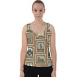 Retro Postage Seamless Pattern Velvet Tank Top