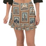 Retro Postage Seamless Pattern Fishtail Mini Chiffon Skirt