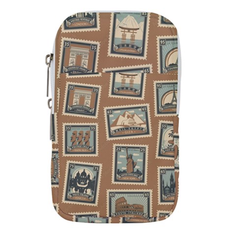 Retro Postage Seamless Pattern Waist Pouch (Small) from ArtsNow.com