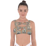 Retro Postage Seamless Pattern Bandaged Up Bikini Top