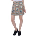 Retro Postage Seamless Pattern Tennis Skirt