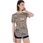 Retro Postage Seamless Pattern Perpetual Short Sleeve T-Shirt