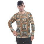 Retro Postage Seamless Pattern Men s Pique Long Sleeve T-Shirt