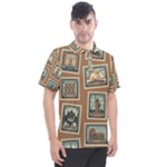 Retro Postage Seamless Pattern Men s Polo T-Shirt